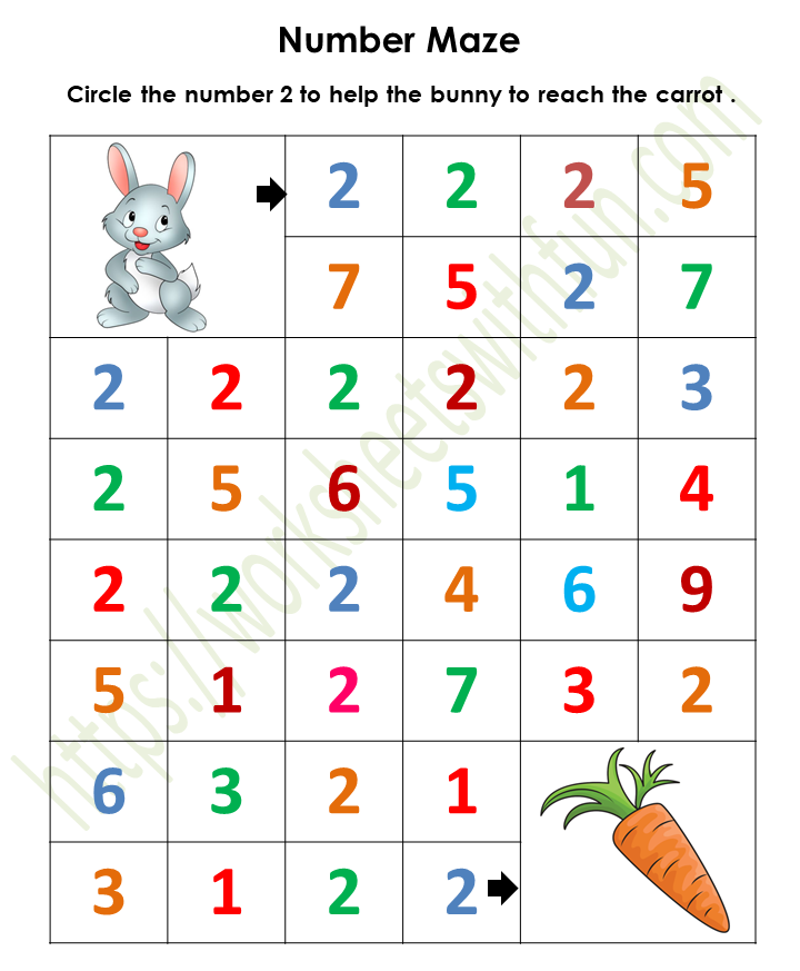 Course: Mathematics - Preschool, Topic: Number Maze